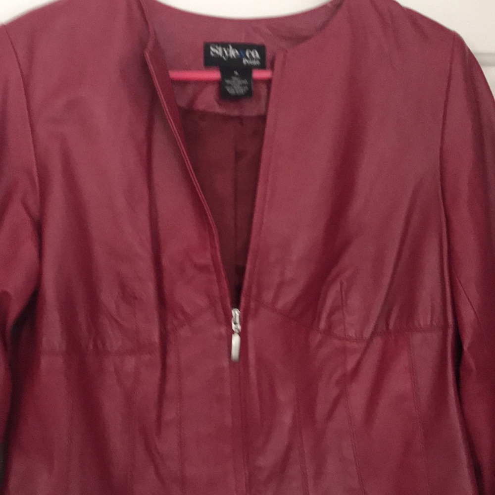Woman’s Leather Jacket by Style & Co. Petite